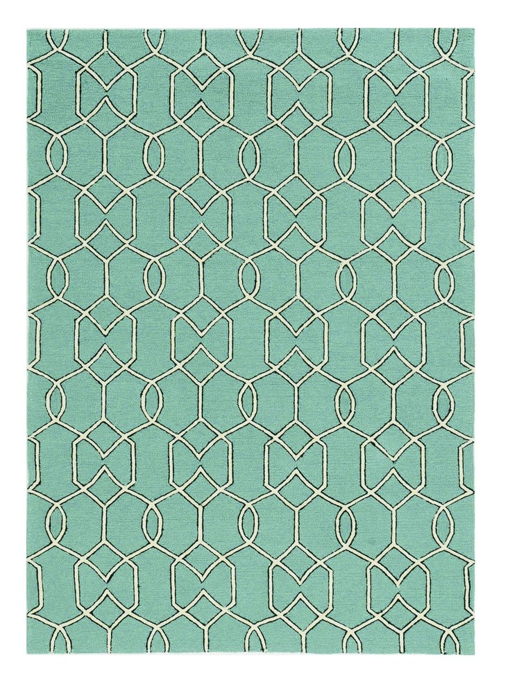 7' X 10' Green Moroccan Indoor Outdoor Area Rug HomeRoots