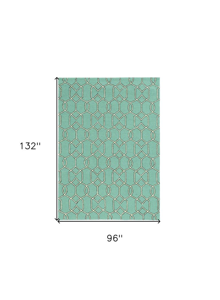 7' X 10' Green Moroccan Indoor Outdoor Area Rug HomeRoots