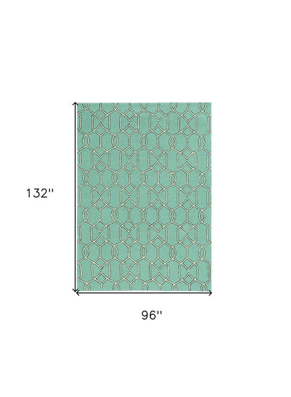 7' X 10' Green Moroccan Indoor Outdoor Area Rug HomeRoots