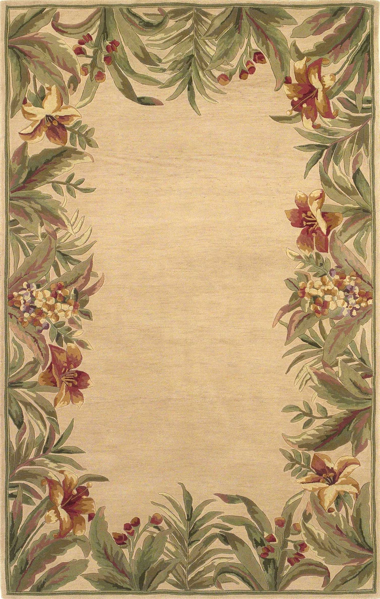 5' X 8'  Wool Ivory  Area Rug