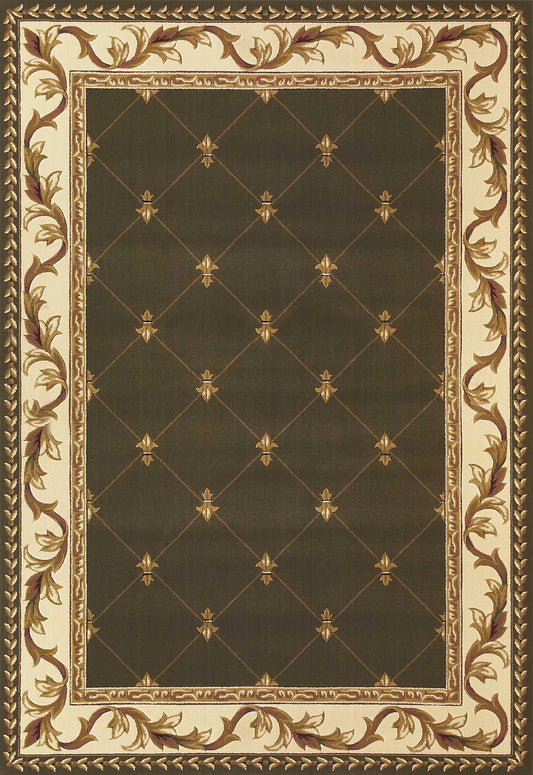 9' X 13' Green and Brown Oriental Area Rug