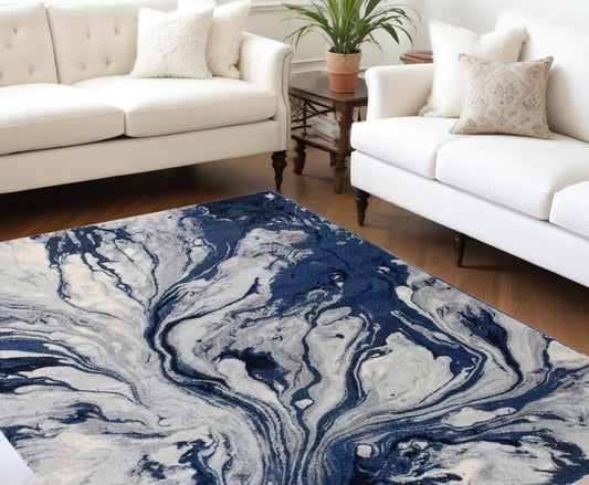 9' X 13' Blue Area Rug - 122.0" (H) x 158.0" (W) x 0.5" (D)