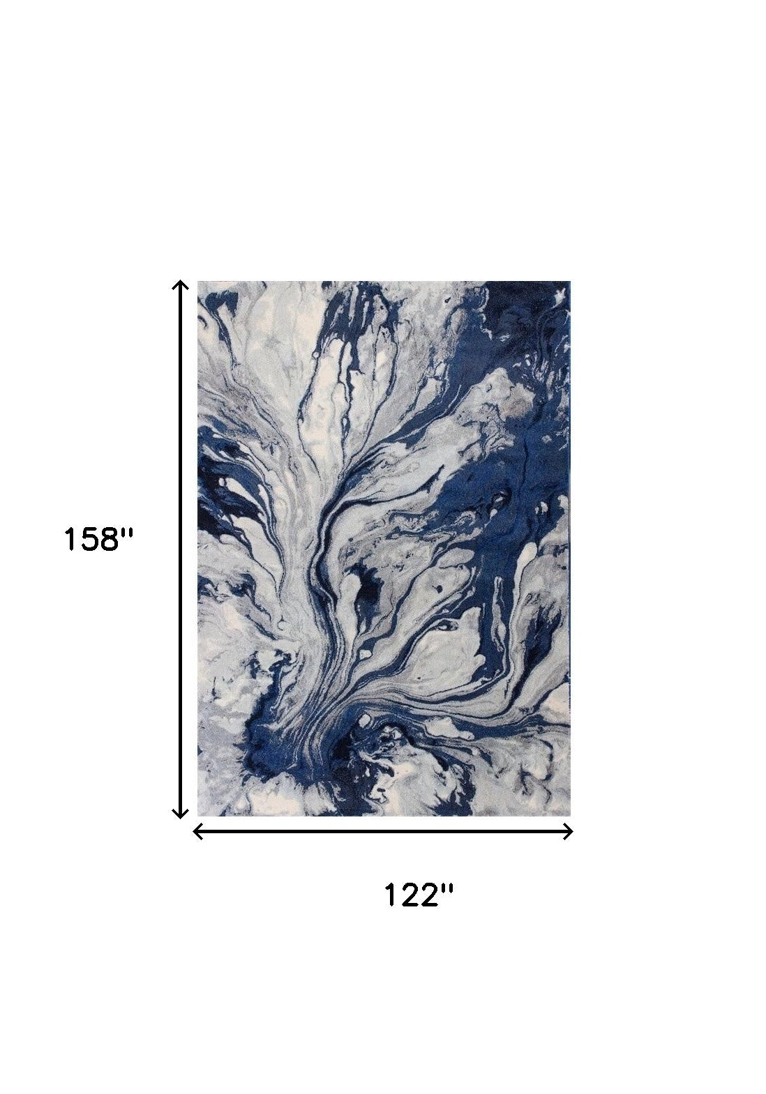 9' X 13' Blue Area Rug - 122.0" (H) x 158.0" (W) x 0.5" (D)