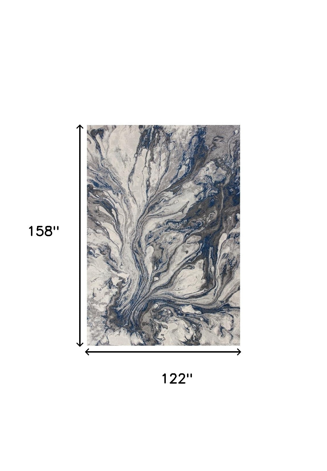 10' X 13' Grey Machine Woven Abstract Watercolor Indoor Area Rug - 24.0" (L) x 36.0" (W) x 0.08" (H)