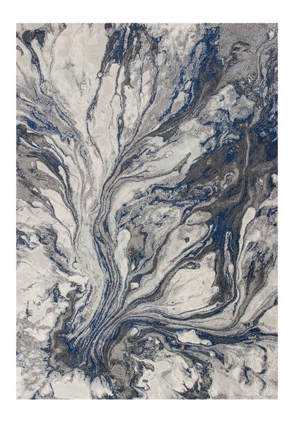 10' X 13' Grey Machine Woven Abstract Watercolor Indoor Area Rug - 24.0" (L) x 36.0" (W) x 0.08" (H)