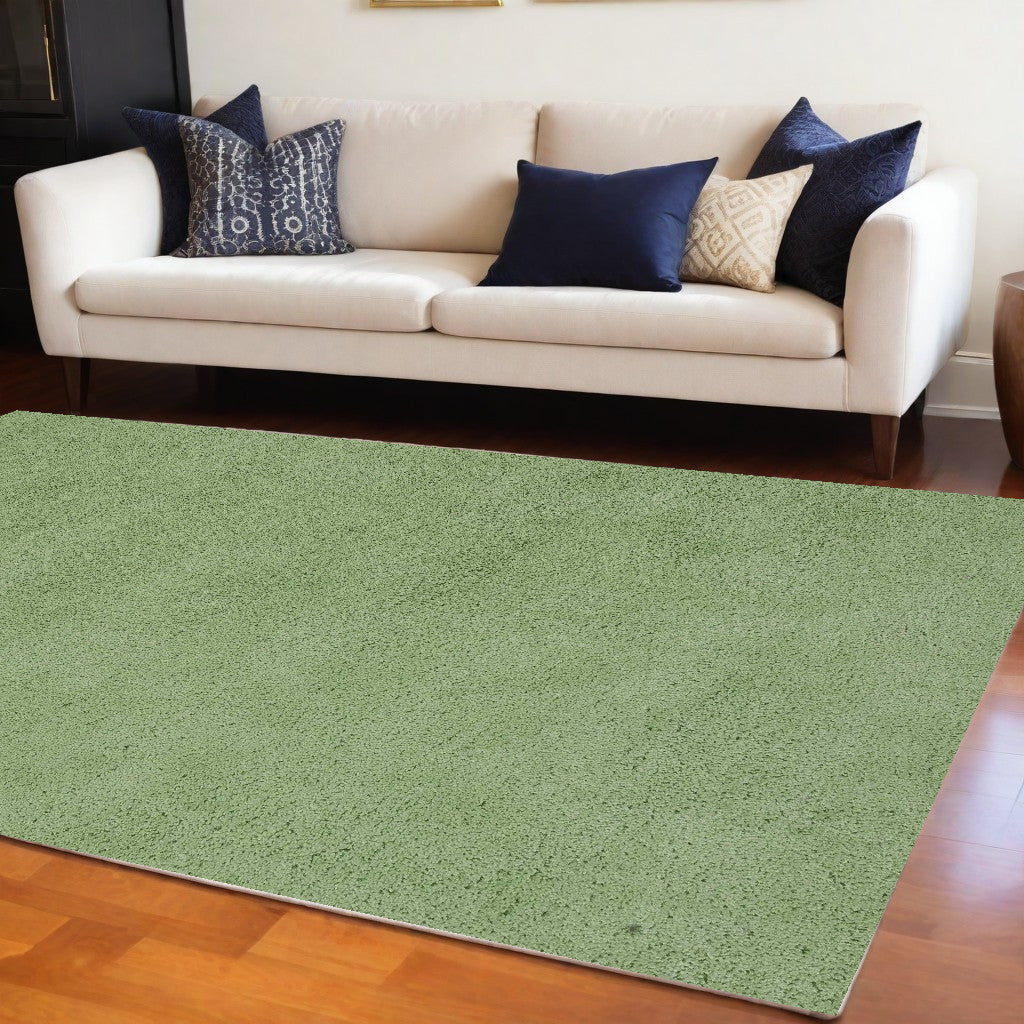 8' X 11' Bright Green Shag Area Rug