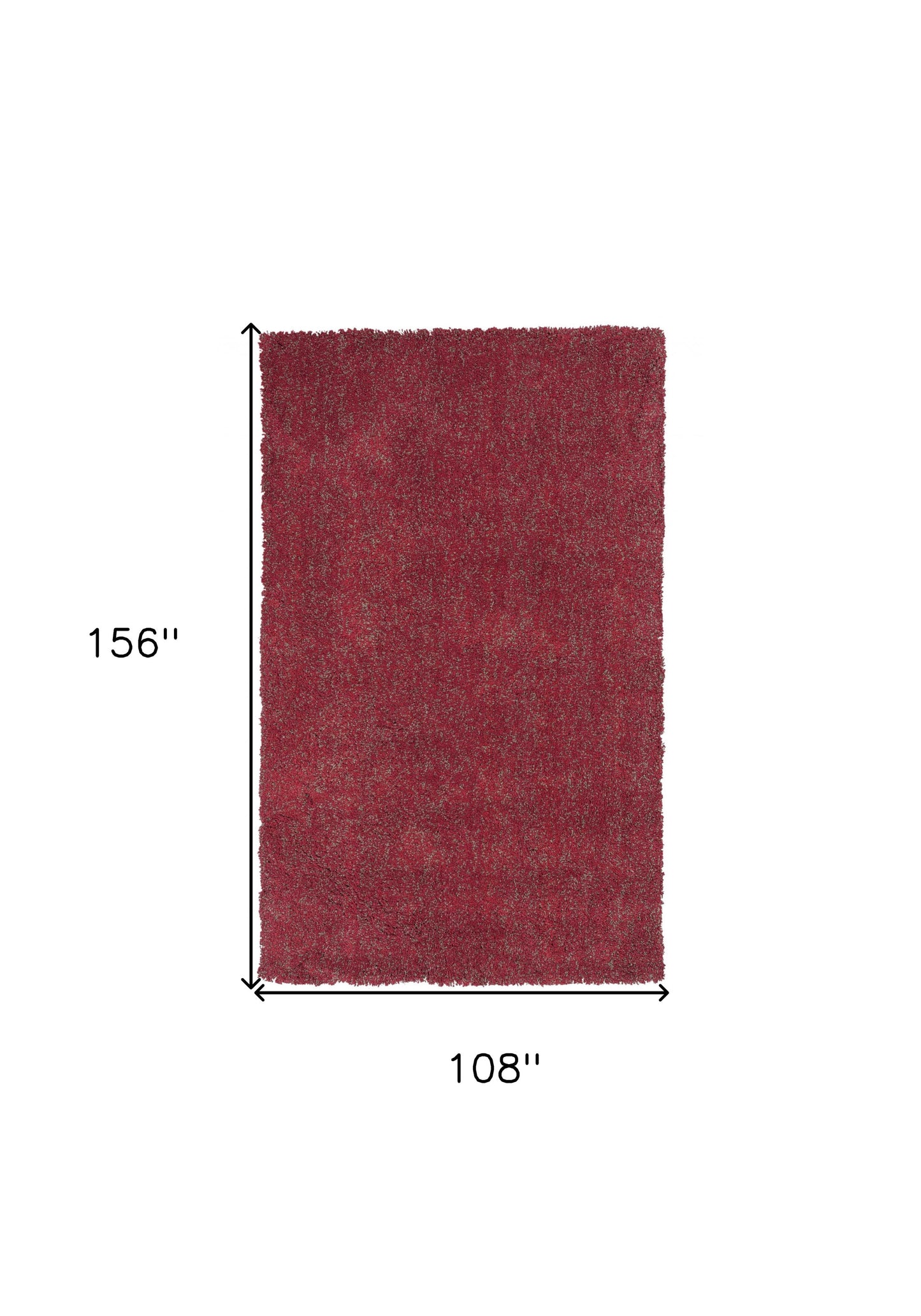 8' X 10' Red Heather Indoor Shag Rug