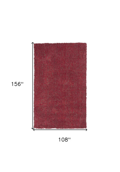 8' X 10' Red Heather Indoor Shag Rug