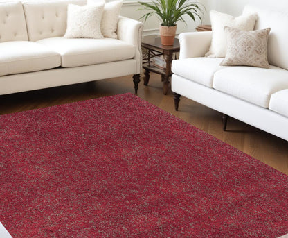 8' X 10' Red Heather Indoor Shag Rug