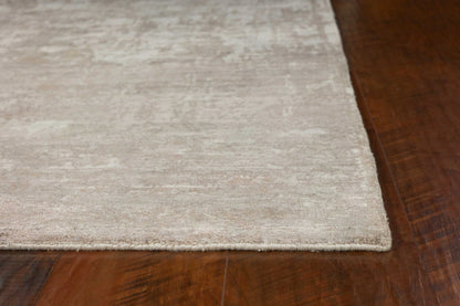 5' X 7' Beige Hand Loomed Abstract Brushstroke Indoor Area Rug