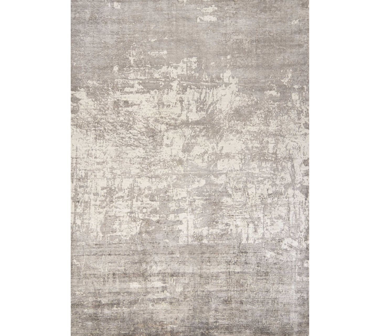 5' X 7' Beige Hand Loomed Abstract Brushstroke Indoor Area Rug