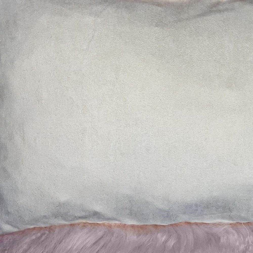 Set Of Two Blush Genuine Sheepskin Lumbar Accent Pillows — view 4