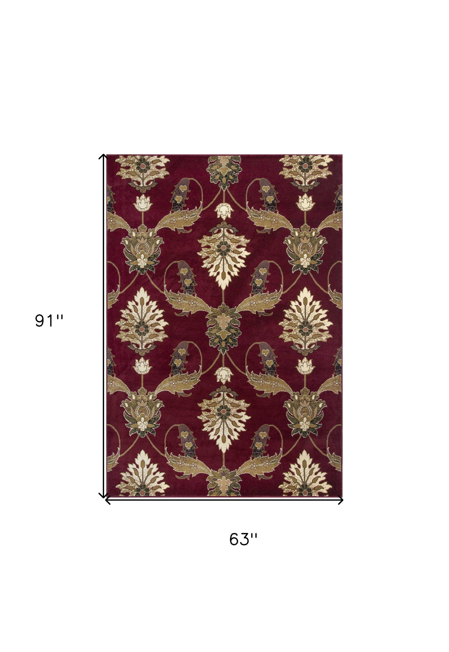 9' X 13'  Polypropylene Red Area Rug