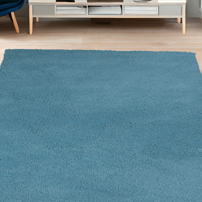 5' X 7' Highlighter Blue Plain Indoor Area Rug