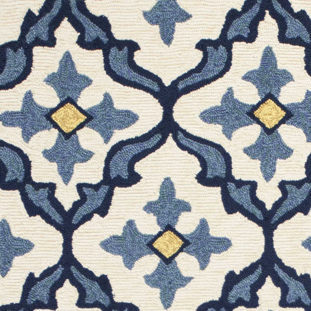 5' X 8' Ivory And Blue Moroccan Indoor Outdoor Area Rug HomeRoots