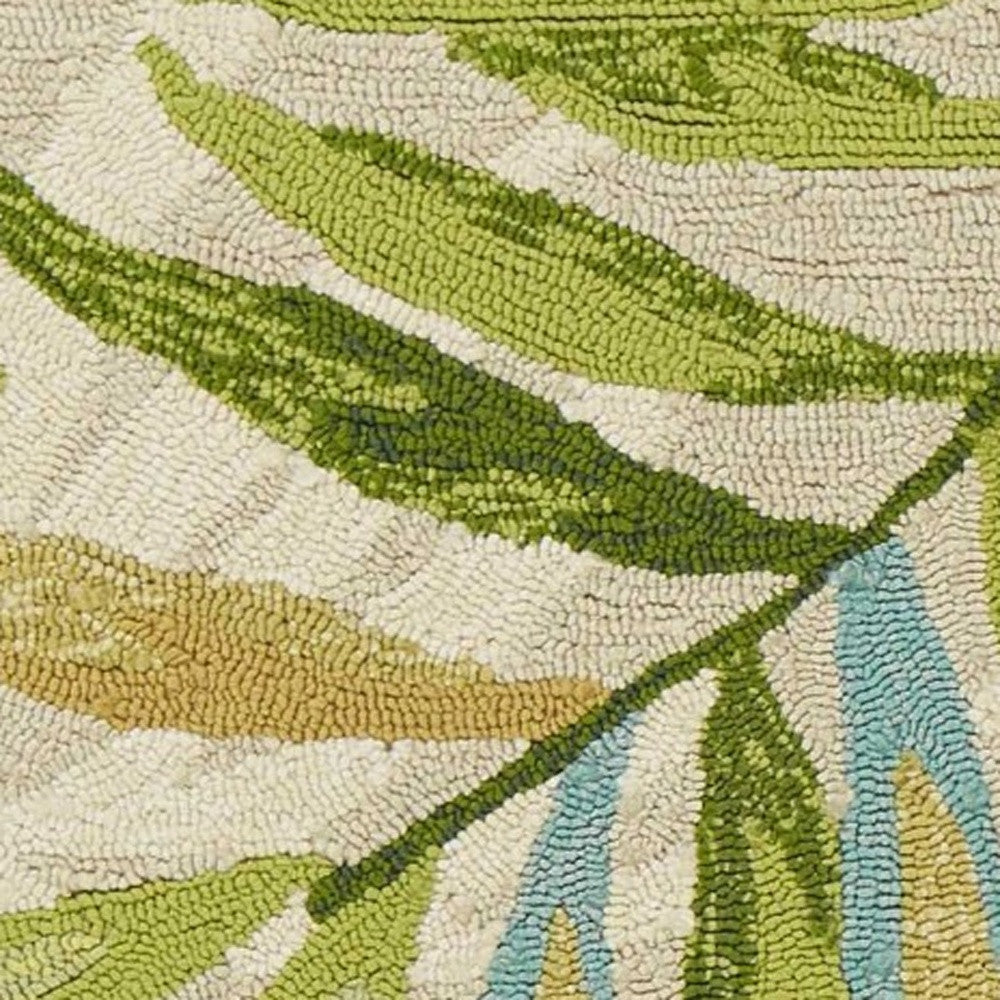 5'X8' Sand Ivory Hand Woven Uv Treated Palm Tropical Indoor Outdoor Area Rug