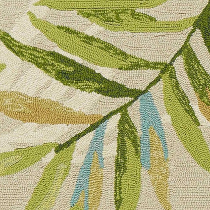 5'X8' Sand Ivory Hand Woven Uv Treated Palm Tropical Indoor Outdoor Area Rug