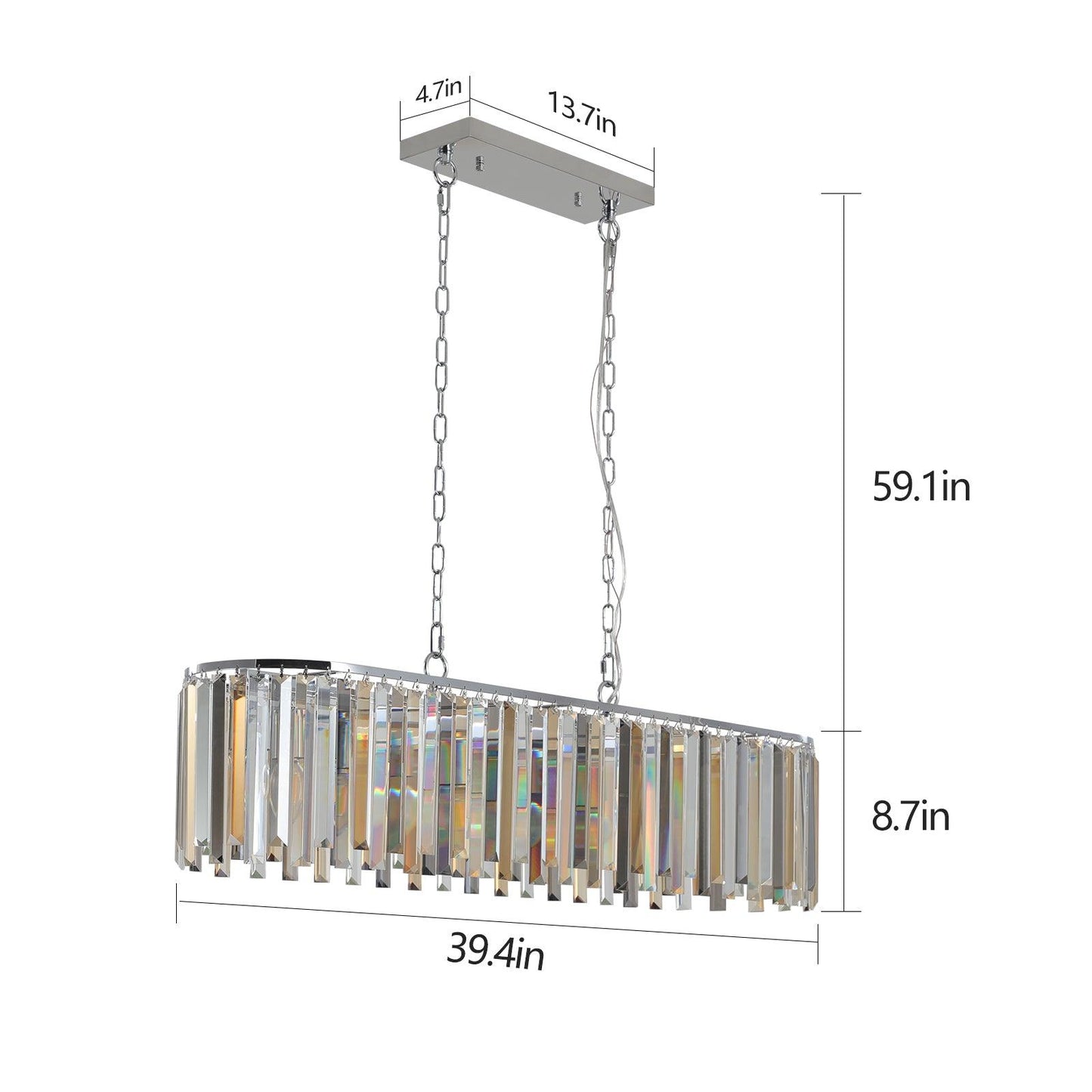 Modern Oval Crystal ceiling chandelier Luxury Home Decor Light Fixture - FurniFindUSA