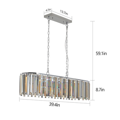 Modern Oval Crystal ceiling chandelier Luxury Home Decor Light Fixture - FurniFindUSA