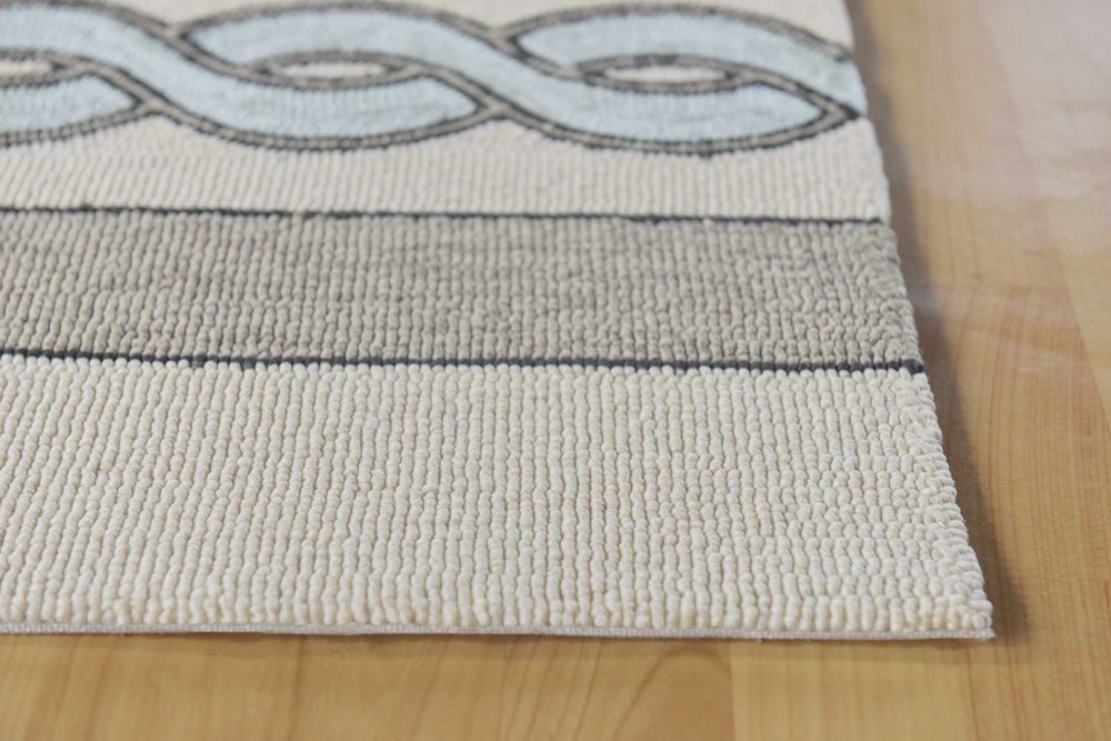 5' X 7' Ivory And Blue Abstract Handmade Indoor Outdoor Area Rug HomeRoots
