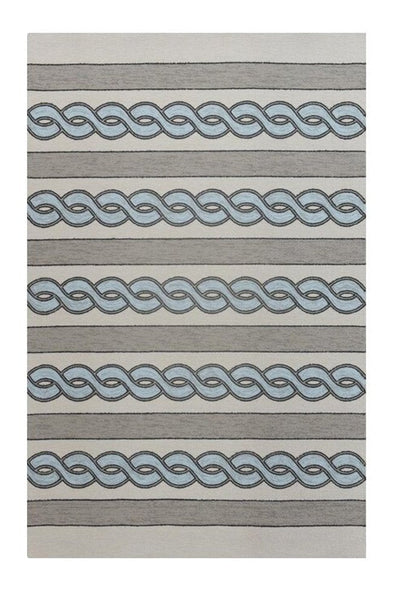 5' X 7' Ivory And Blue Abstract Handmade Indoor Outdoor Area Rug HomeRoots