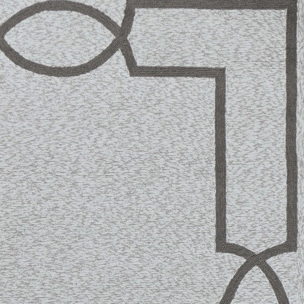 5' X 7' Ivory And Brown Geometric Handmade Indoor Outdoor Area Rug — view 11