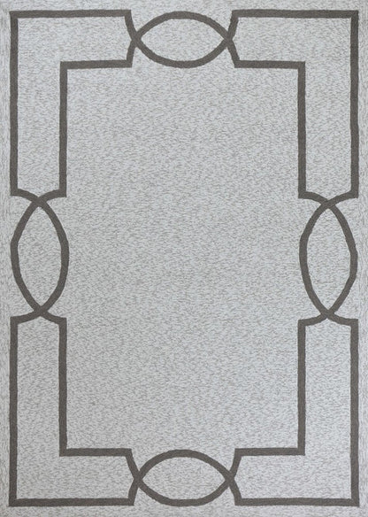 5' X 7' Ivory And Brown Geometric Handmade Indoor Outdoor Area Rug HomeRoots