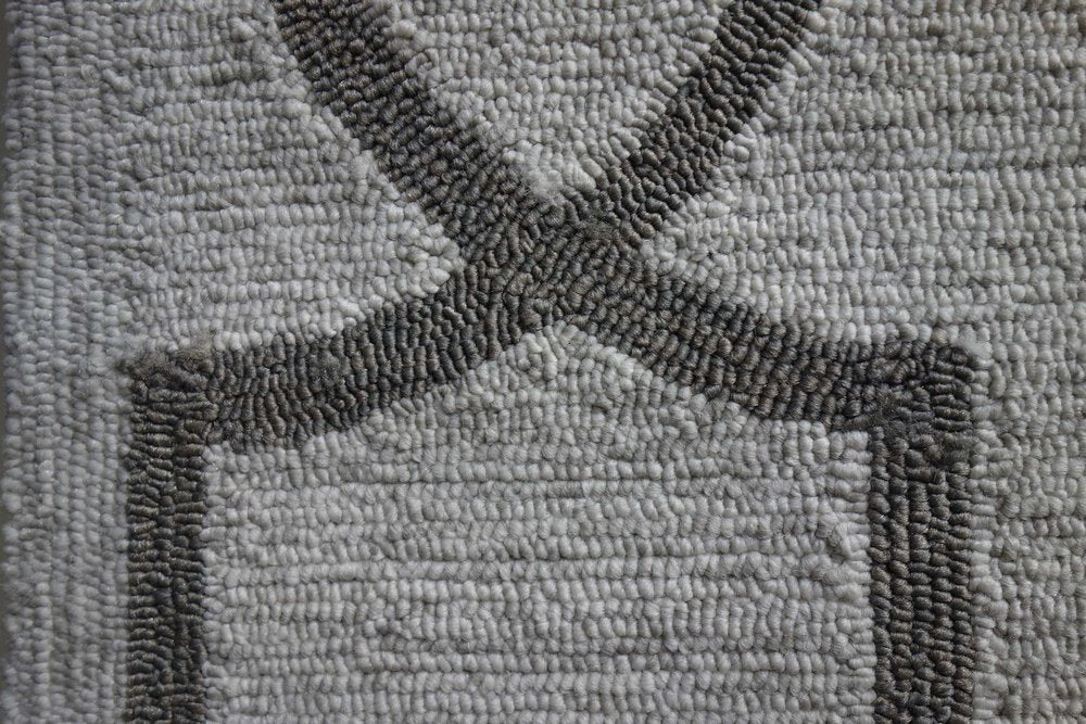 5' X 7' Ivory And Brown Geometric Handmade Indoor Outdoor Area Rug — view 2