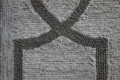 5' X 7' Ivory And Brown Geometric Handmade Indoor Outdoor Area Rug