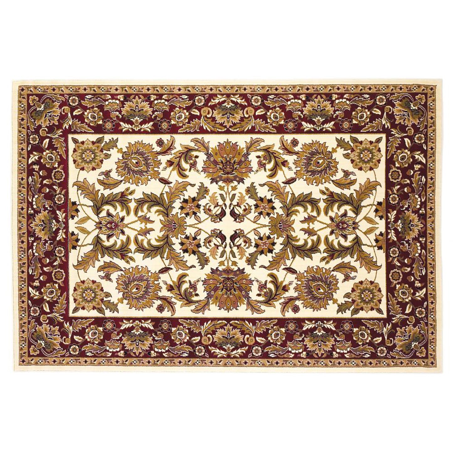 9' X 13'  Polypropylene Ivory Or Red Area Rug