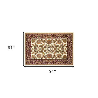 9' X 13'  Polypropylene Ivory Or Red Area Rug