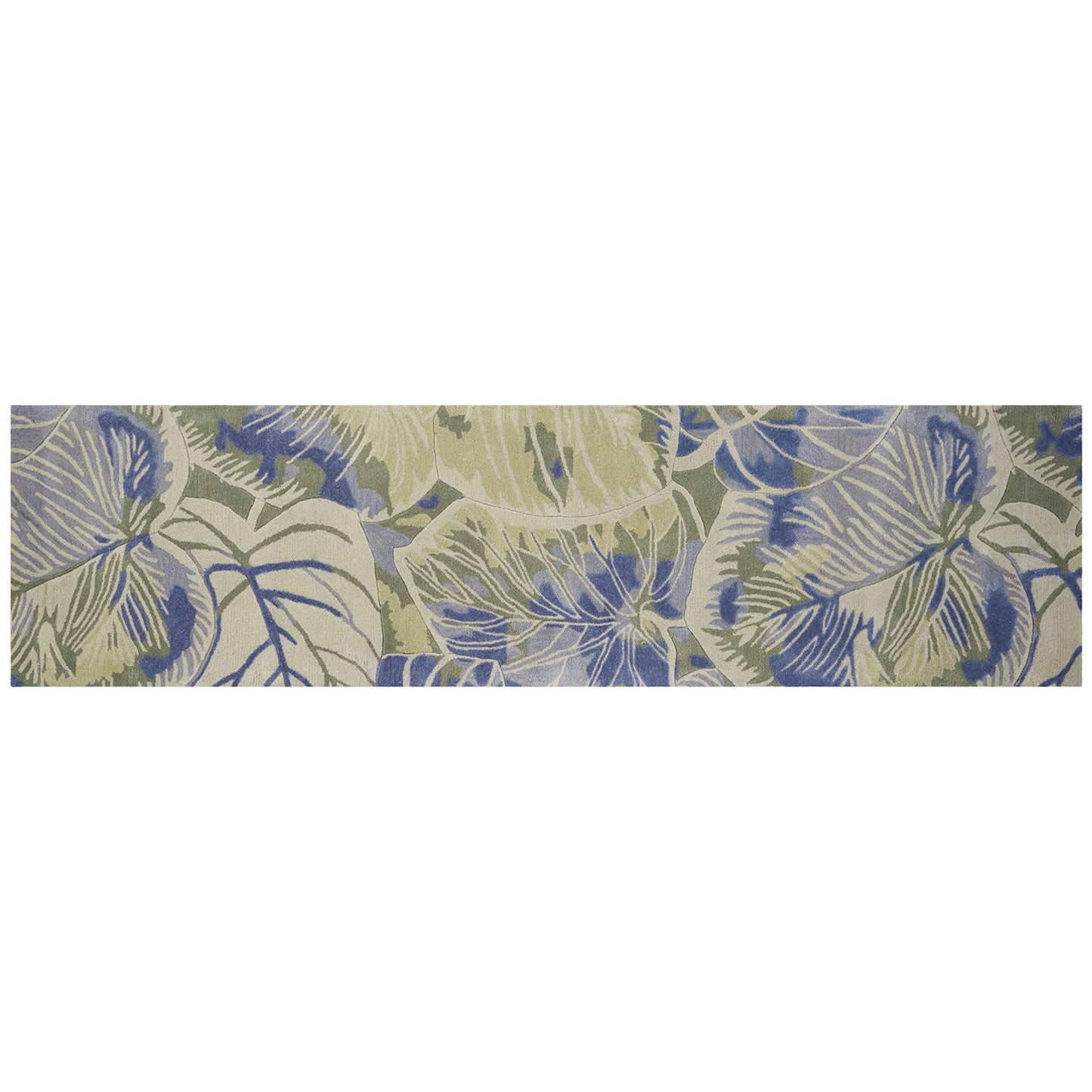 5' X 8' Blue Green Hand Tufted Caladium Indoor Area Rug