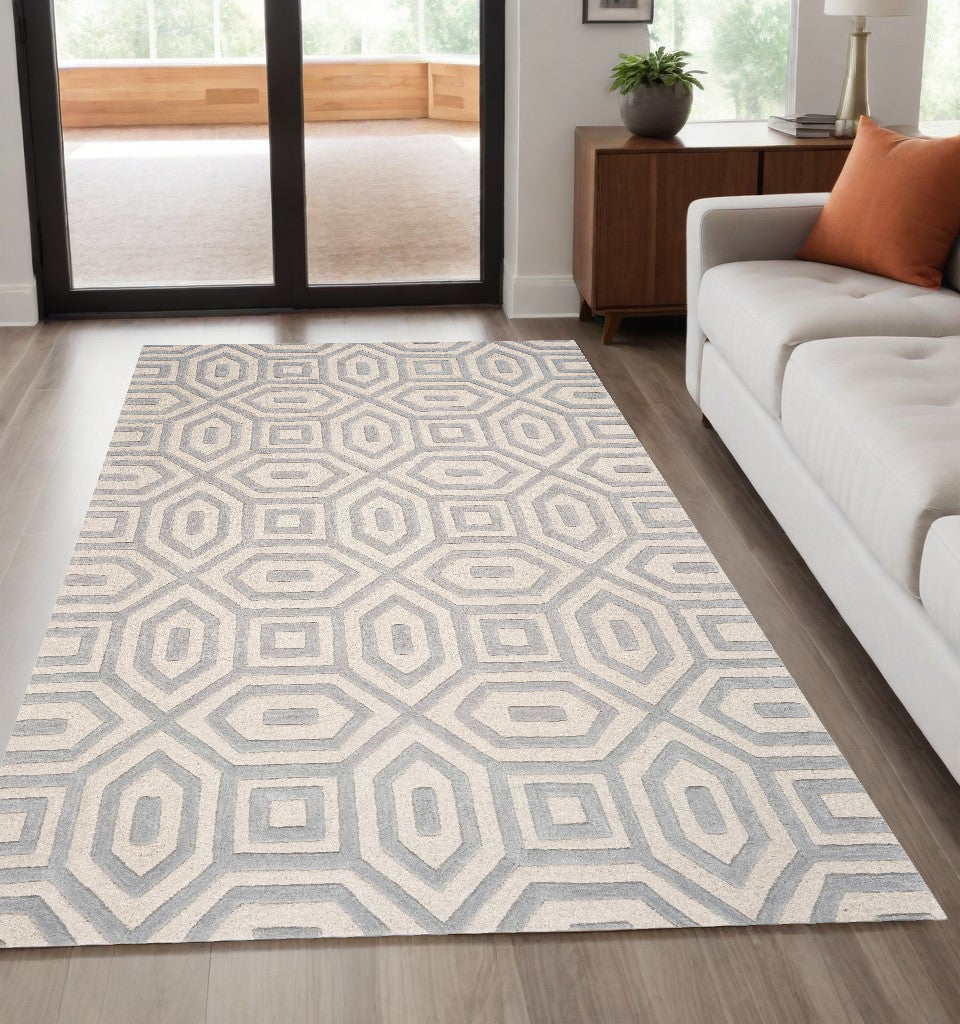 8' X 10' 6 Wool Grey Area Rug