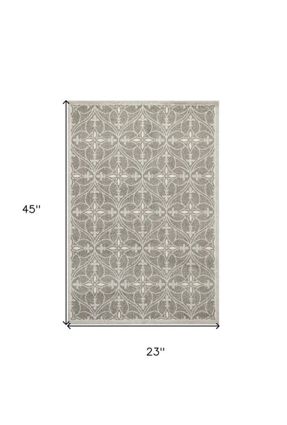 2' X 4' Gray Moroccan Indoor Outdoor Area Rug HomeRoots