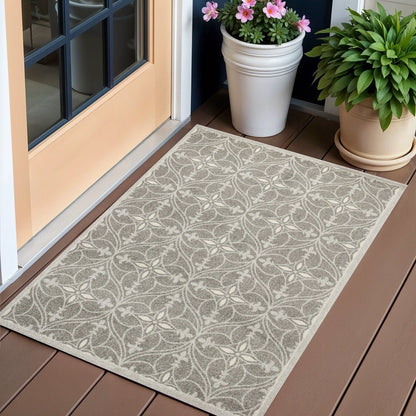 2' X 4' Gray Moroccan Indoor Outdoor Area Rug HomeRoots