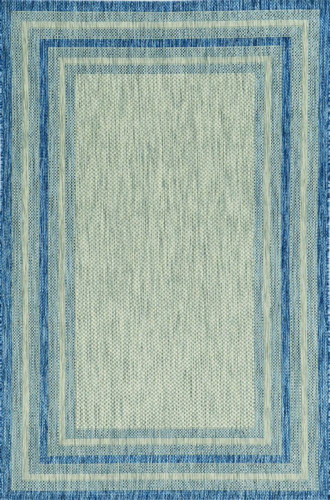 3' X 4' Blue And Green Striped Indoor Outdoor Area Rug HomeRoots