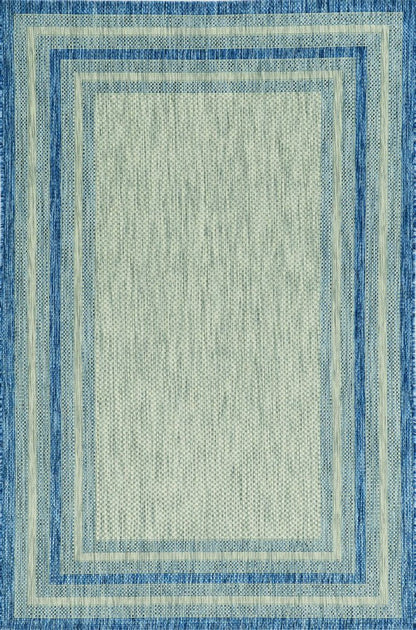 3' X 4' Blue And Green Striped Indoor Outdoor Area Rug HomeRoots