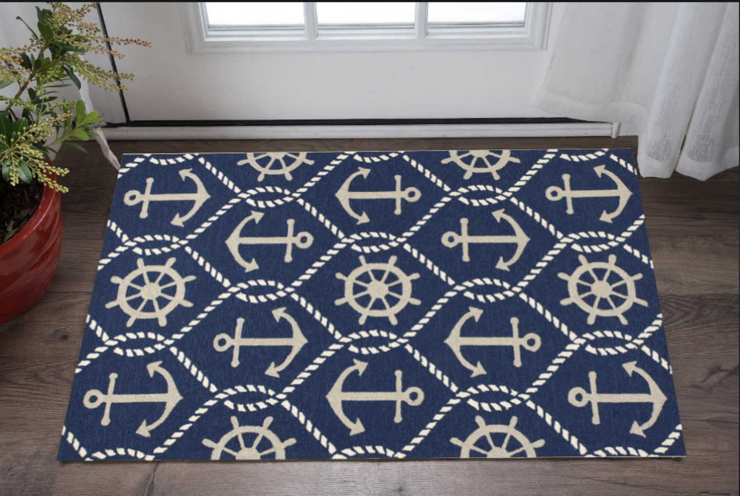 2' X 3' Blue Hand Tufted Area Rug