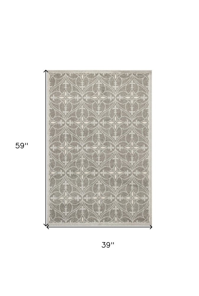 2' X 4' Gray Moroccan Indoor Outdoor Area Rug HomeRoots