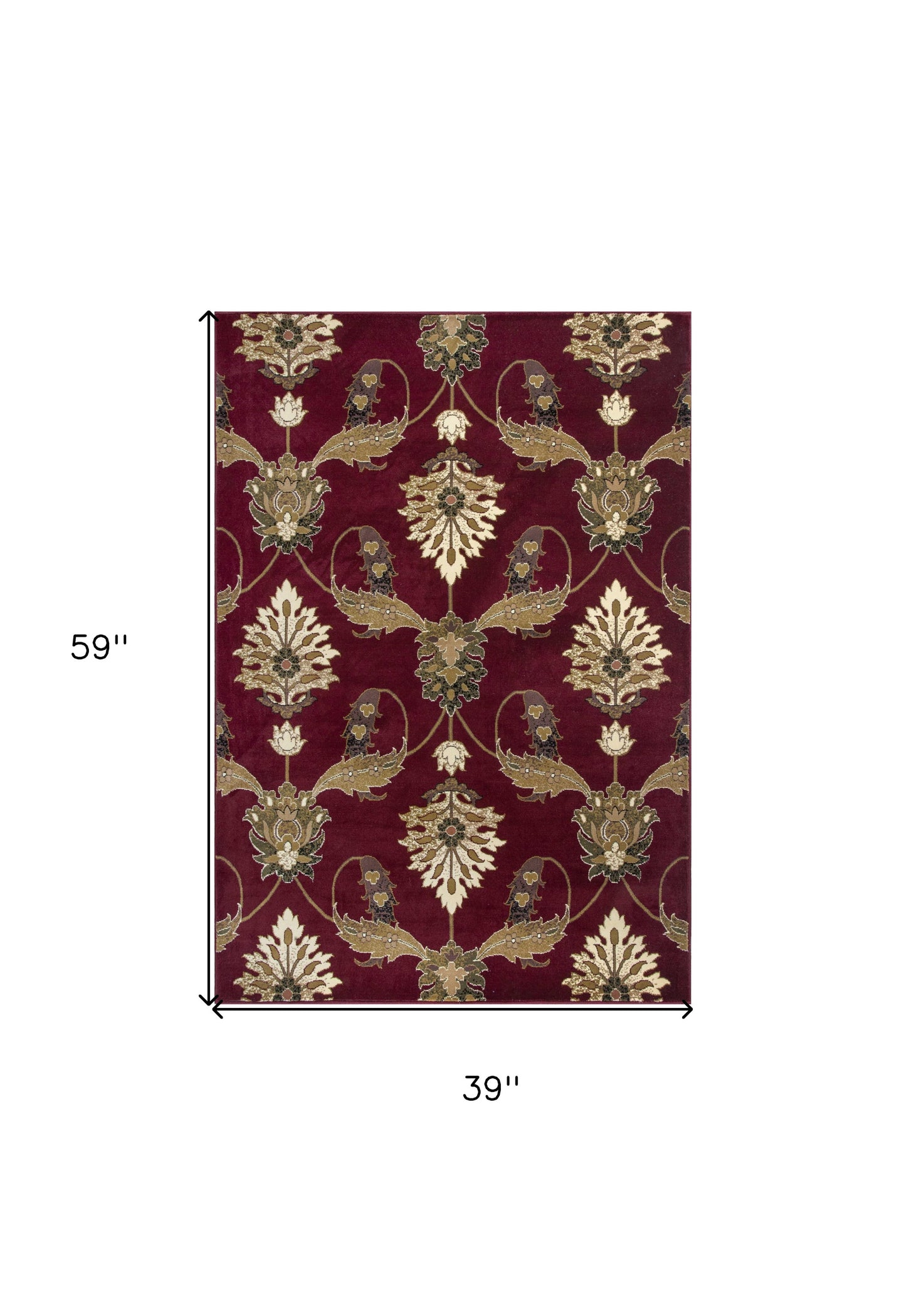 9' X 13'  Polypropylene Red Area Rug