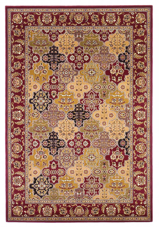 3' X 5' Red Machine Woven Traditional Quatrefoil Indoor Area Rug - 94.0" (L) x 118.0" (W) x 0.5" (H)