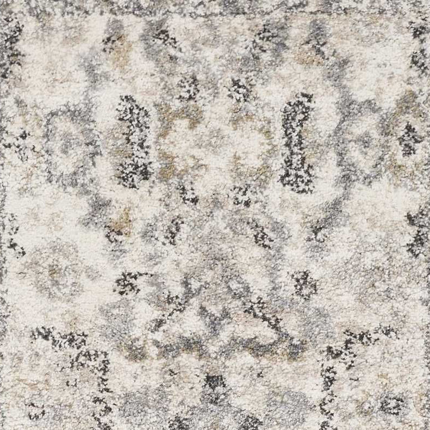 8'X10' Ivory Machine Woven Distressed Floral Traditional Indoor Area Rug