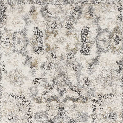 8'X10' Ivory Machine Woven Distressed Floral Traditional Indoor Area Rug