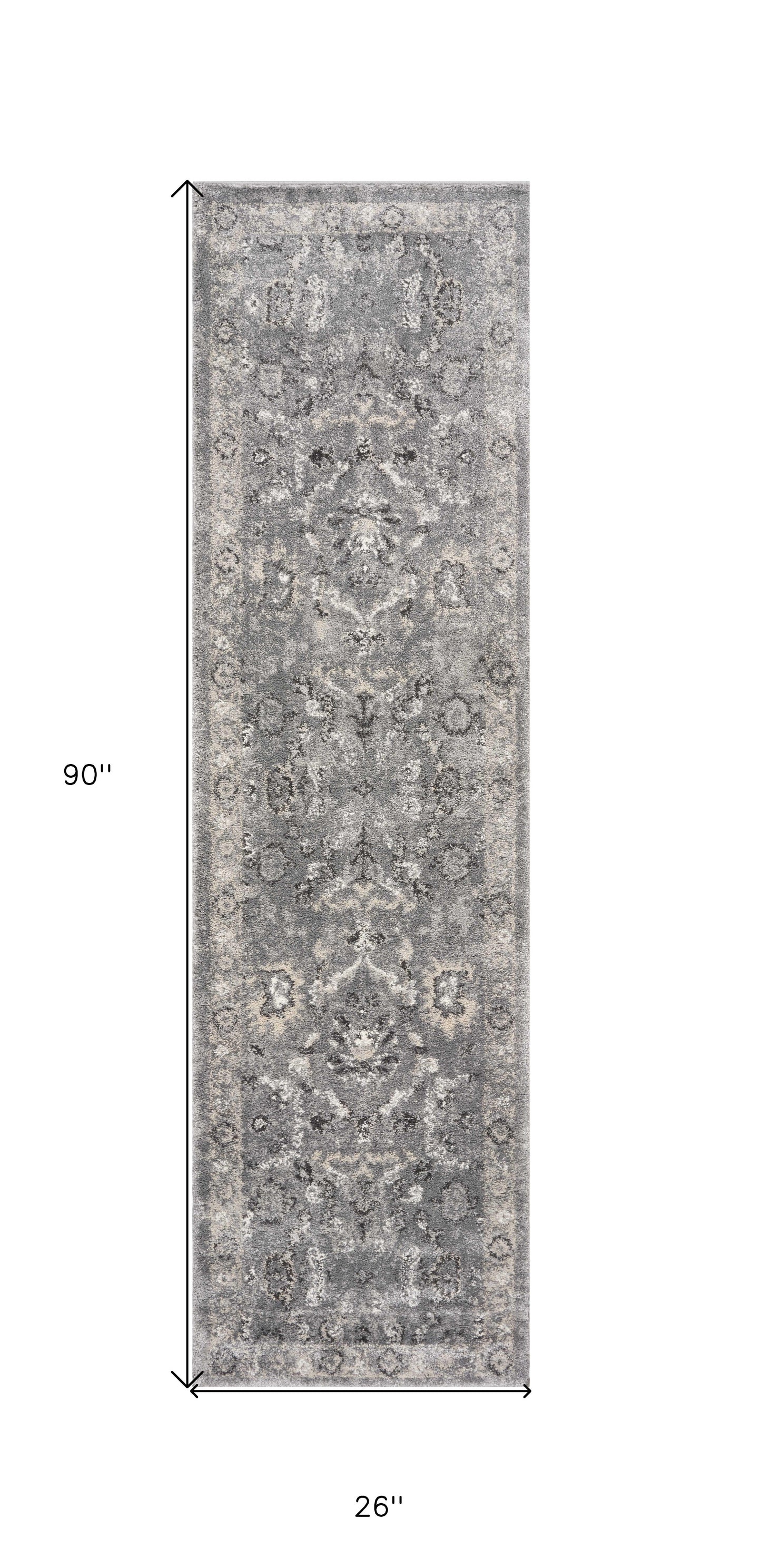 7' X 9'  Polypropylene Grey Area Rug