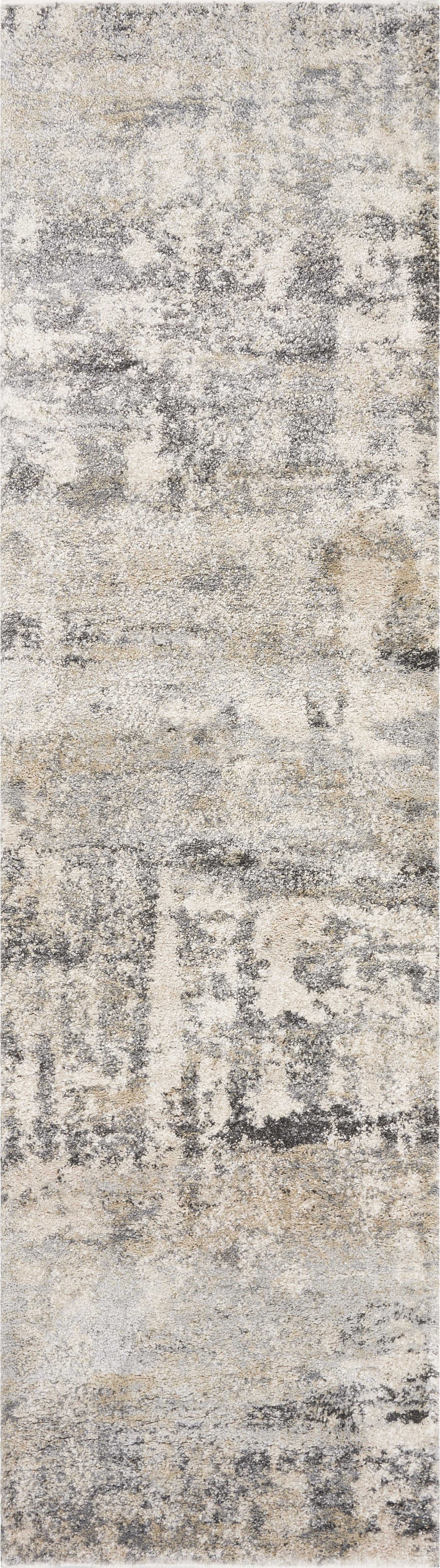 8' X 13' Shade Of Gray Abstract Area Rug