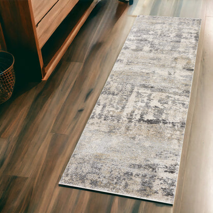 8' X 13' Shade Of Gray Abstract Area Rug