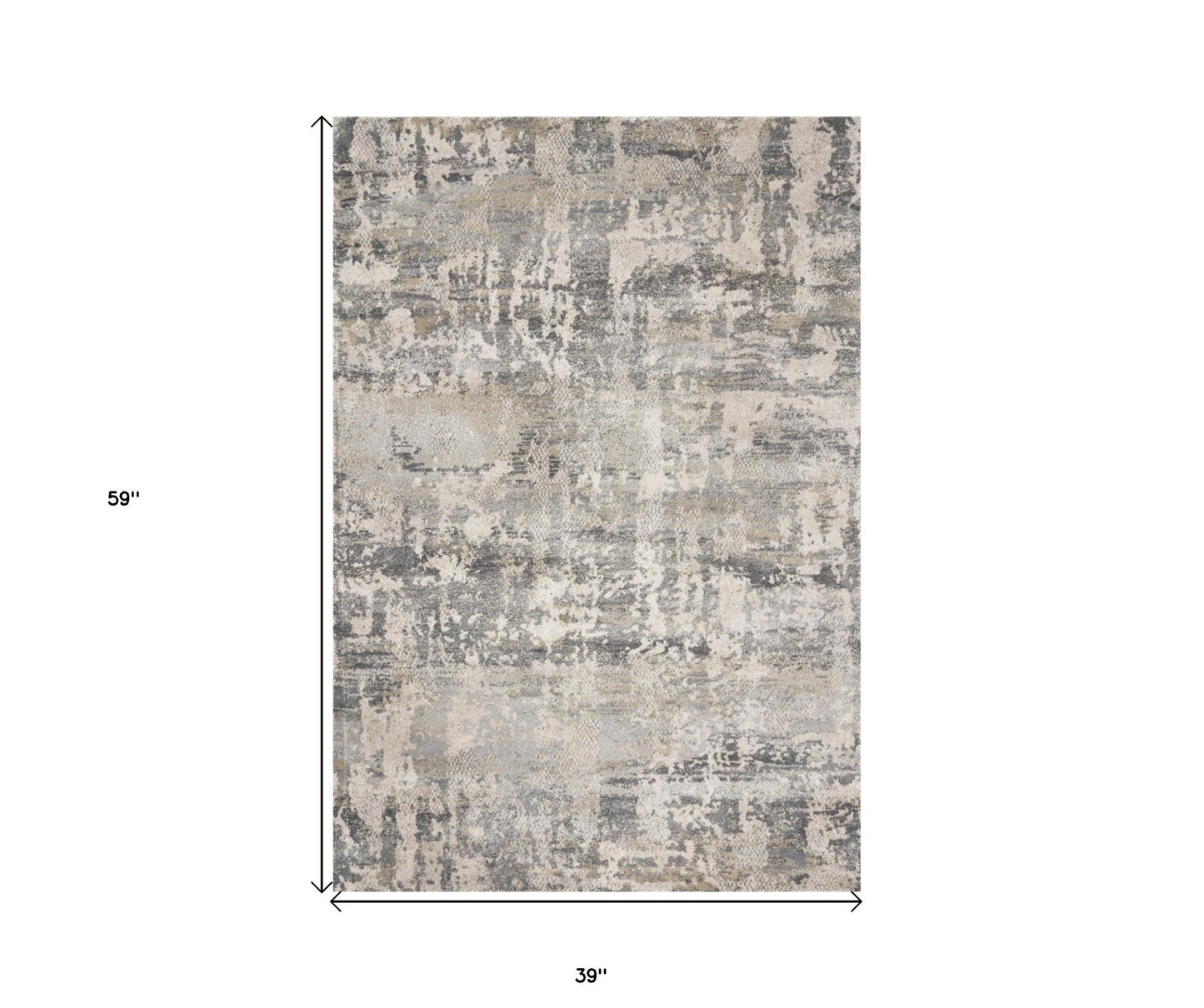 8' X 13' Shade Of Gray Abstract Area Rug