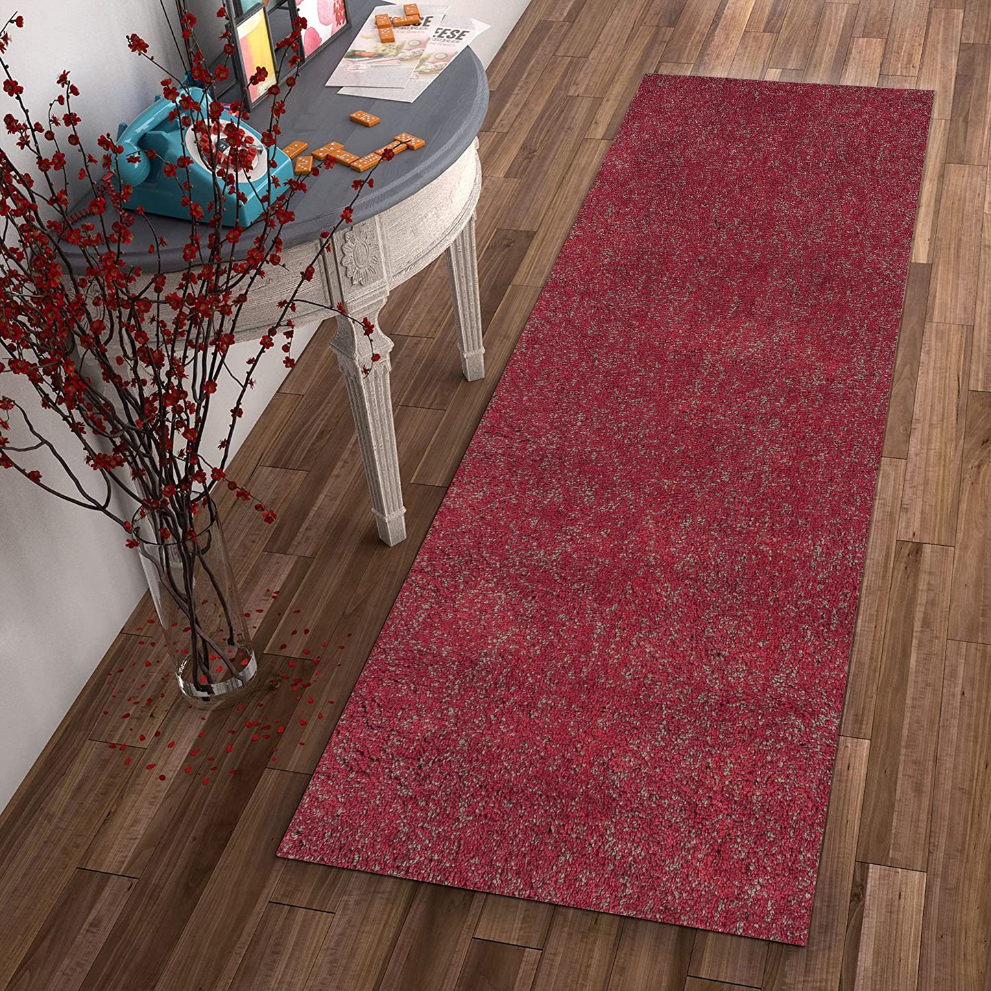 8' X 10' Red Heather Indoor Shag Rug