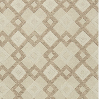 8' X 11' Ivory Wool Geometric Hand Tufted Area Rug