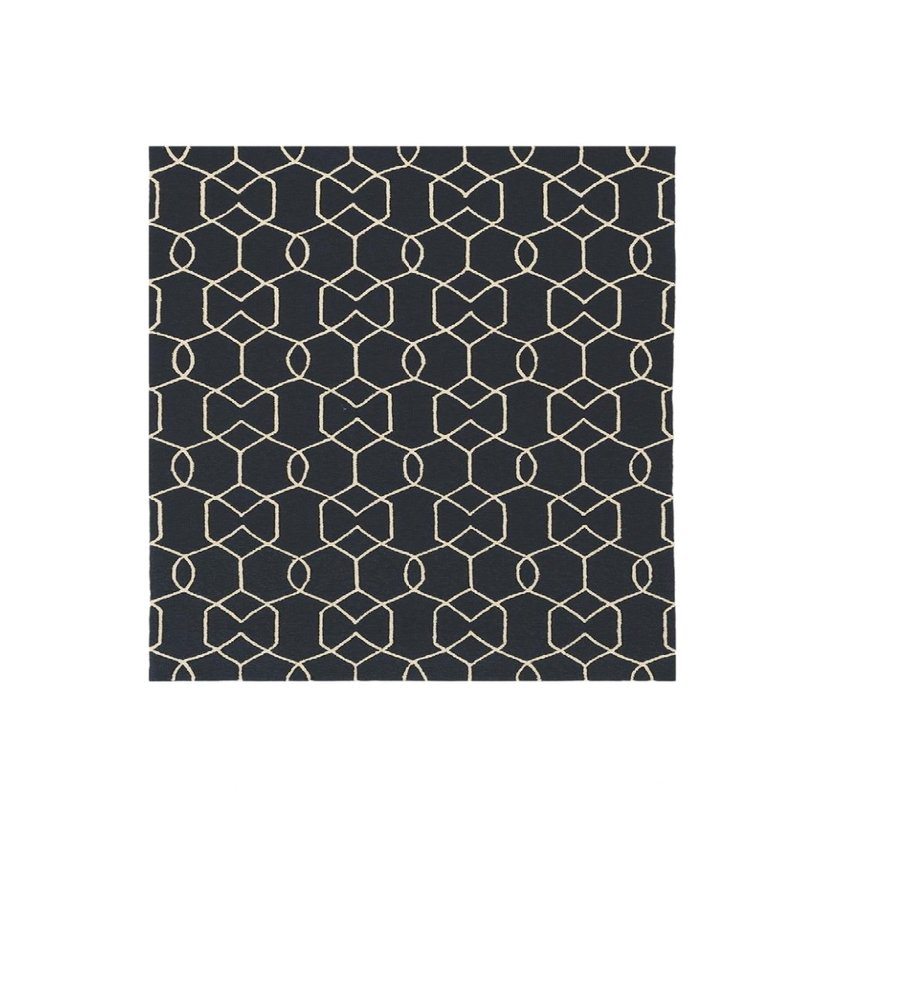 7' X 7' Navy Blue Hand Hooked Area Rug — view 8